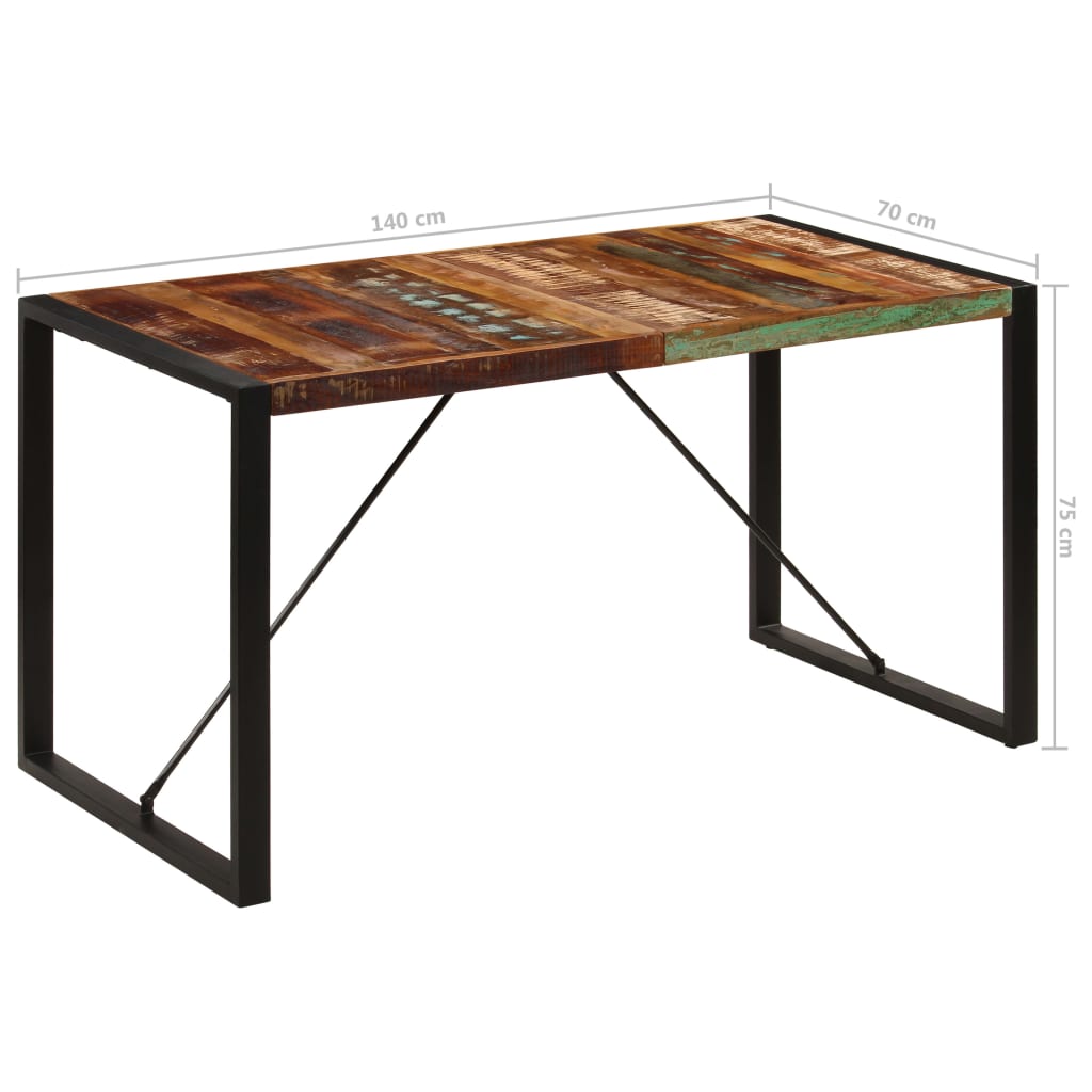 vidaXL Dining Table 55.1"x27.6"x29.5" Solid Reclaimed Wood-8