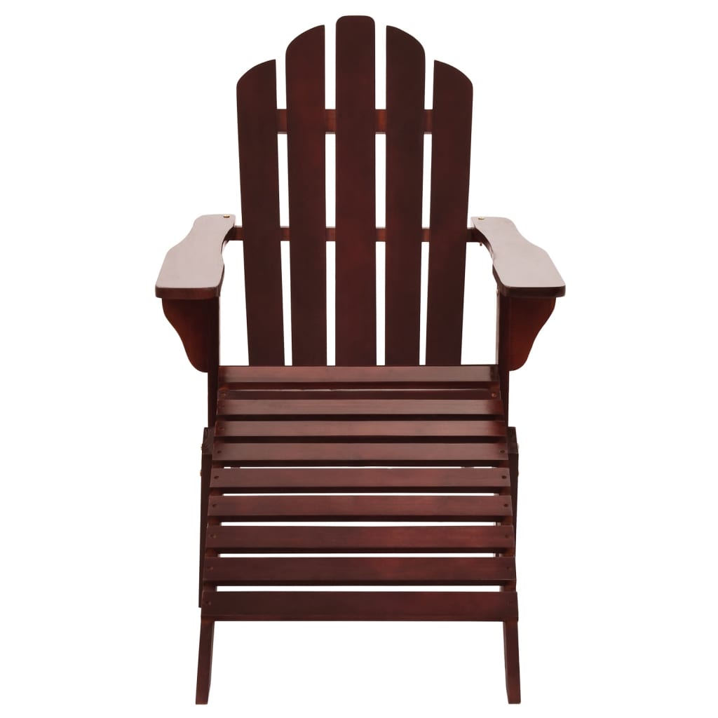vidaXL Patio Chair Lawn Patio Adirondack Chair for Outdoor with Ottoman Wood-0