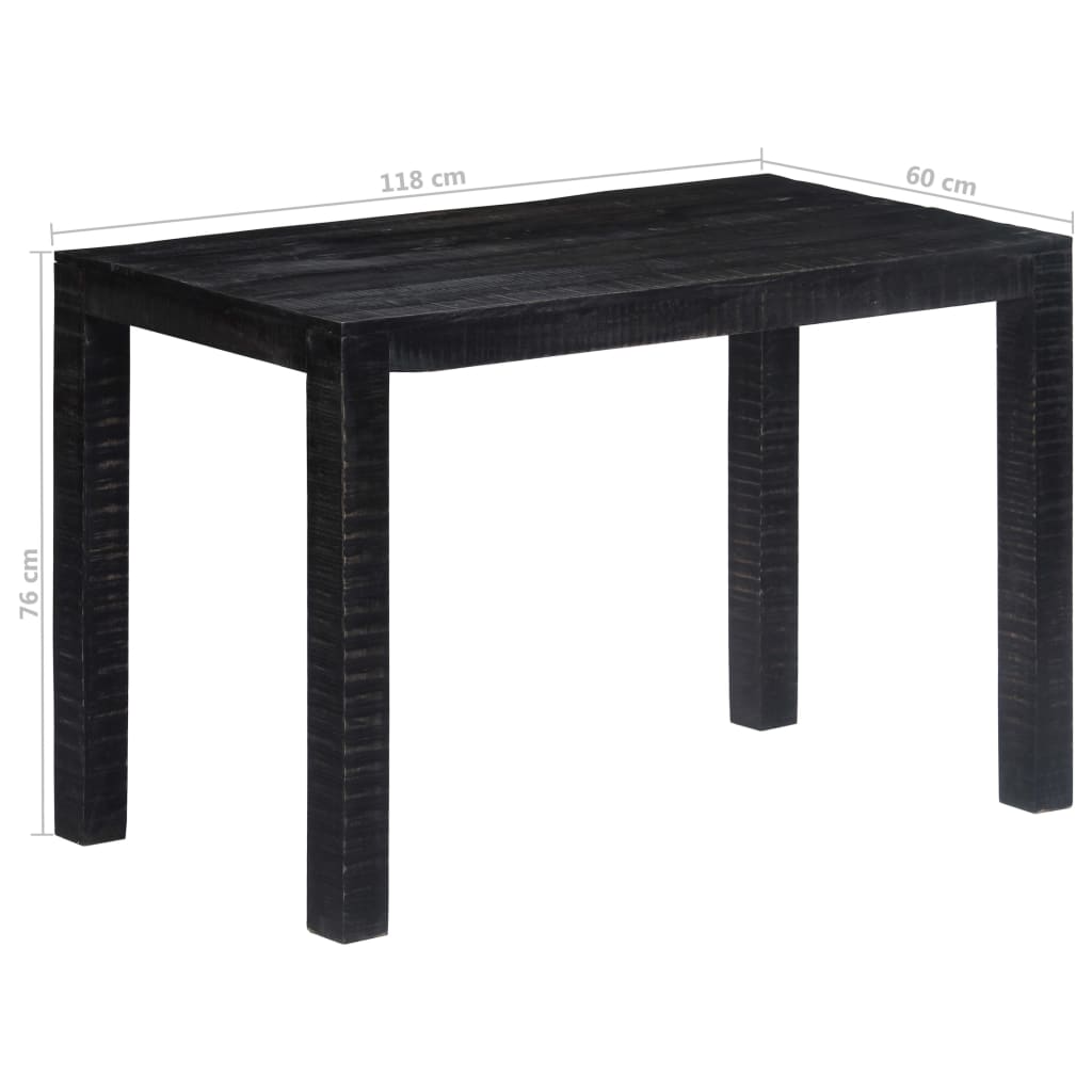 vidaXL Dining Table Kitchen Table Dining Room Table Black Solid Mango Wood-20