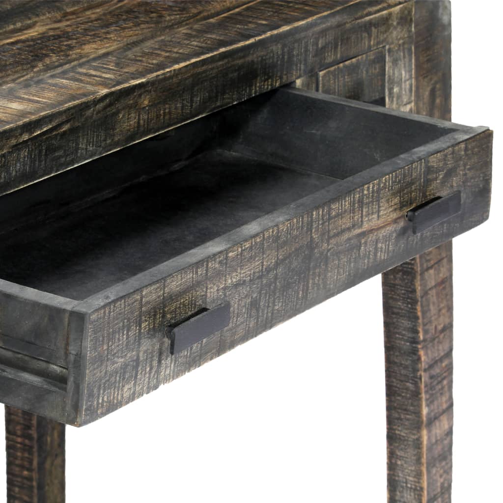 vidaXL Desk Black 43.3"x19.7"x29.5" Solid Mango Wood-4