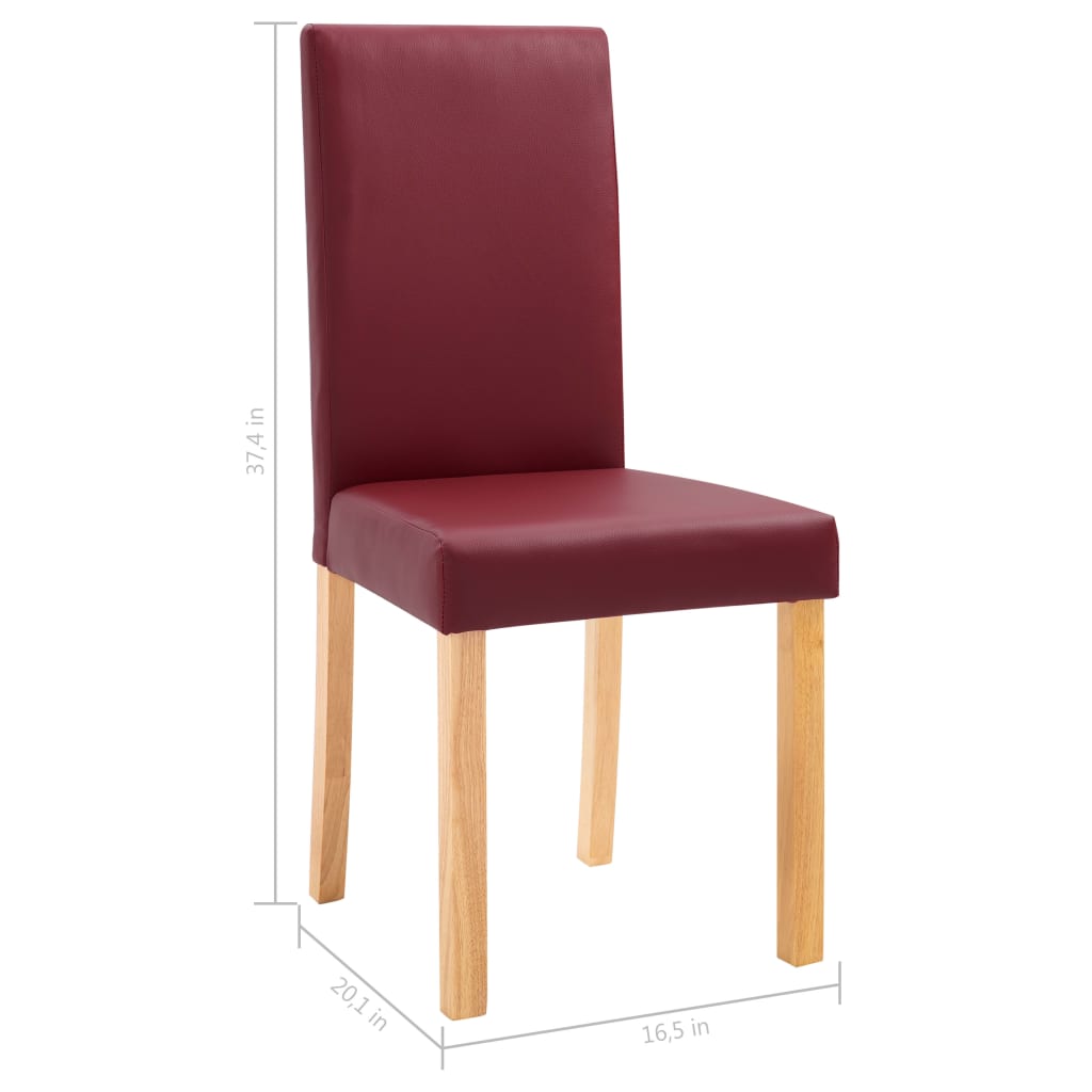 vidaXL Dining Chairs Side Chair with Wooden Legs for Kitchen Faux Leather-60