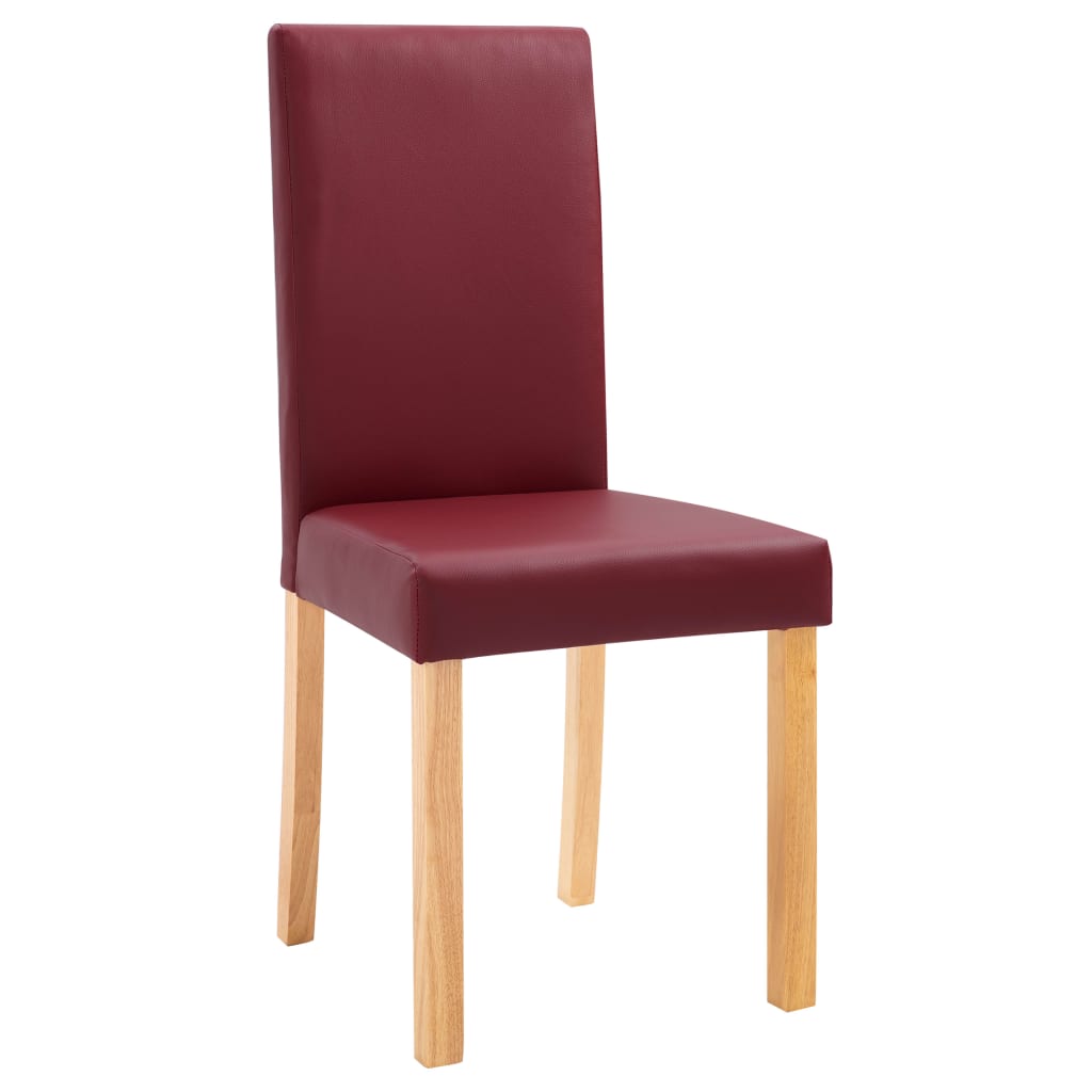 vidaXL Dining Chairs Side Chair with Wooden Legs for Kitchen Faux Leather-63
