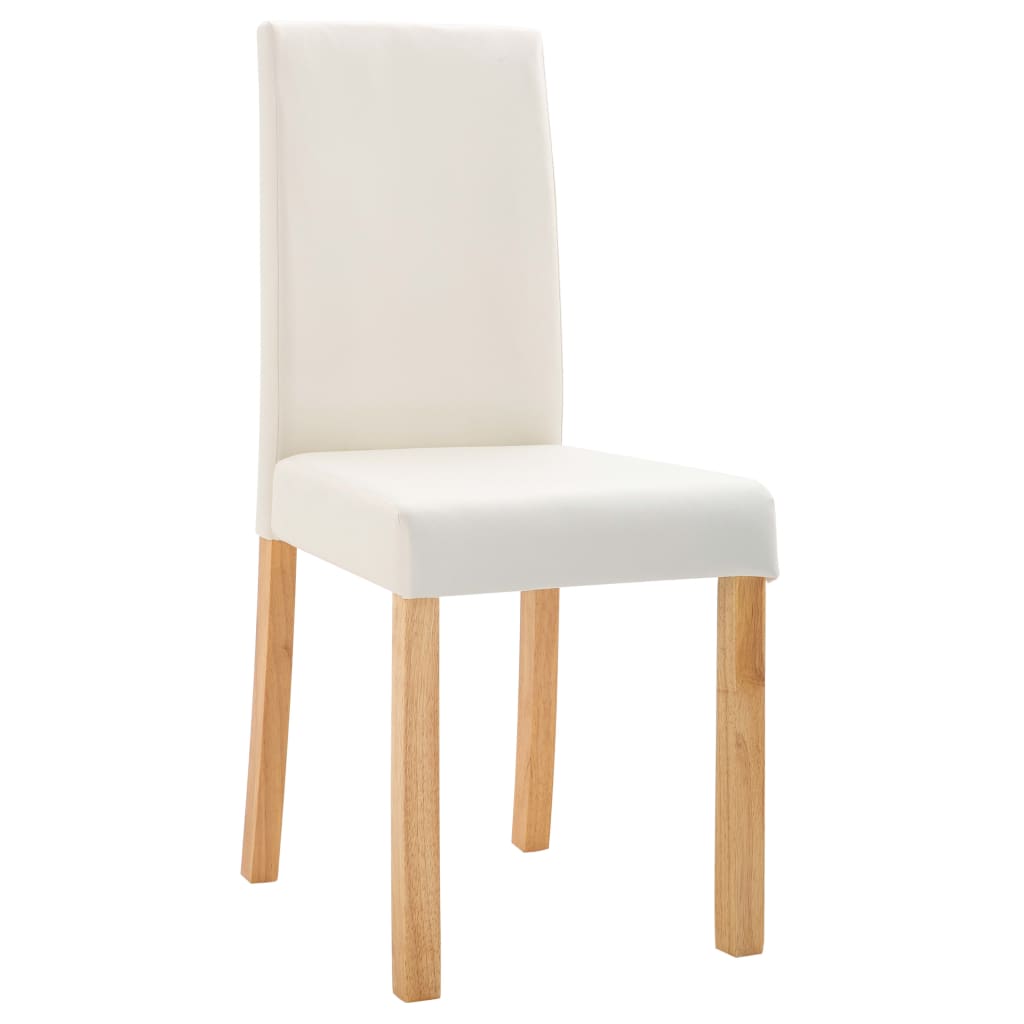 vidaXL Dining Chairs Side Chair with Wooden Legs for Kitchen Faux Leather-12