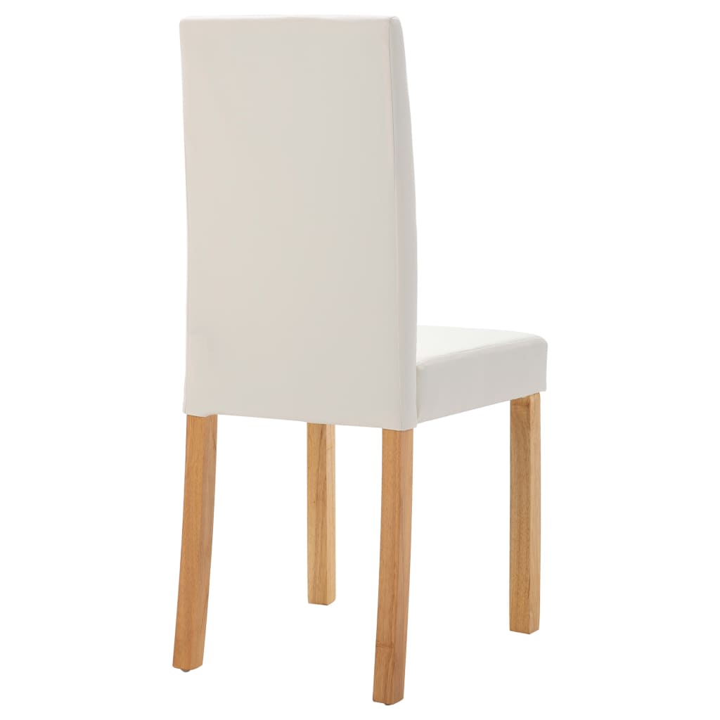 vidaXL Dining Chairs Side Chair with Wooden Legs for Kitchen Faux Leather-24
