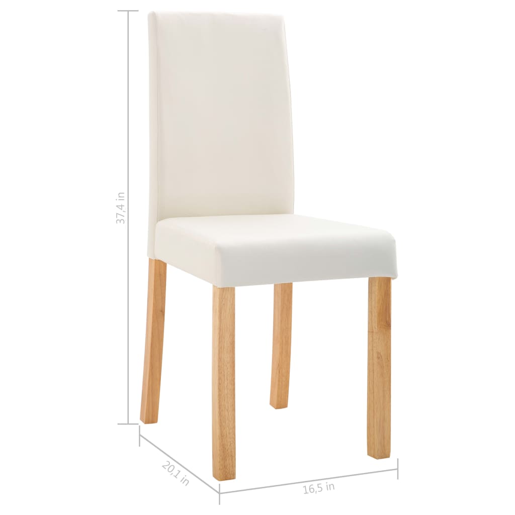 vidaXL Dining Chairs Side Chair with Wooden Legs for Kitchen Faux Leather-45