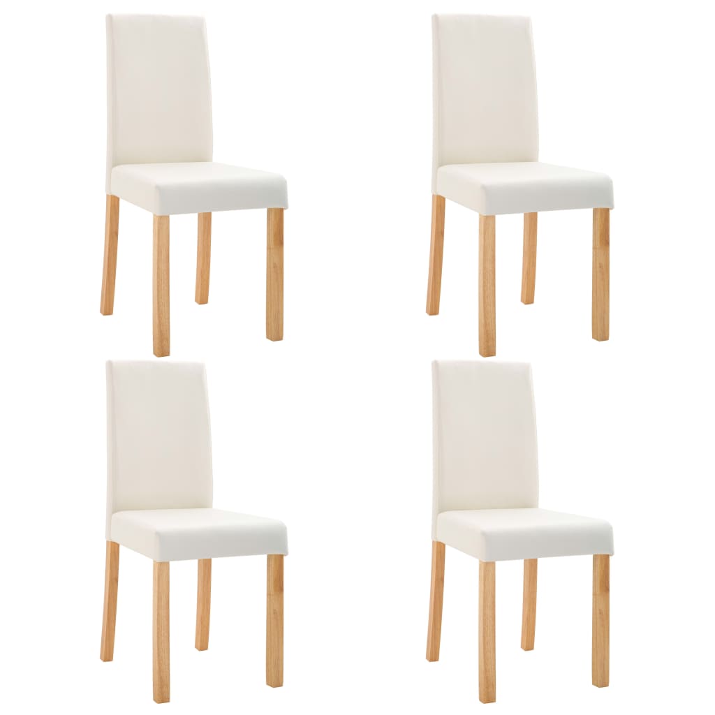 vidaXL Dining Chairs Side Chair with Wooden Legs for Kitchen Faux Leather-2