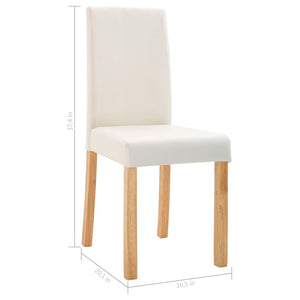 vidaXL Dining Chairs Side Chair with Wooden Legs for Kitchen Faux Leather-6