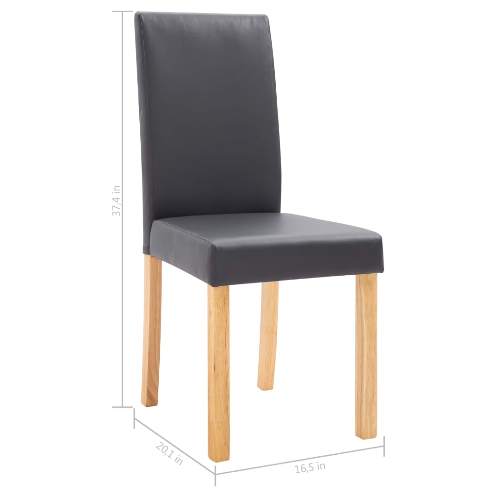 vidaXL Dining Chairs Side Chair with Wooden Legs for Kitchen Faux Leather-34