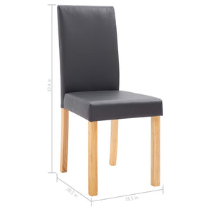 vidaXL Dining Chairs Side Chair with Wooden Legs for Kitchen Faux Leather-62