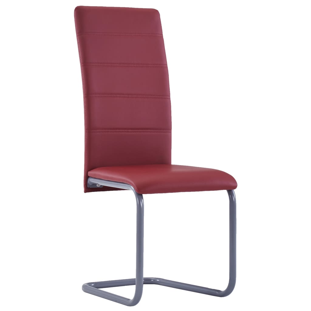 vidaXL Dining Chair Upholstered Cantilever Dining Side Chair Faux Leather-30