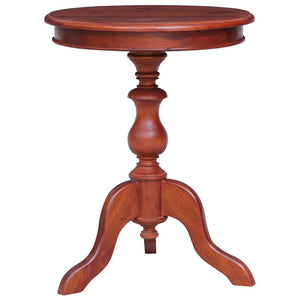 vidaXL Side Table Round End Table Coffee Table Natural Solid Wood Mahogany-0