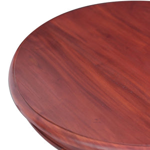vidaXL Side Table Round End Table Coffee Table Natural Solid Wood Mahogany-3