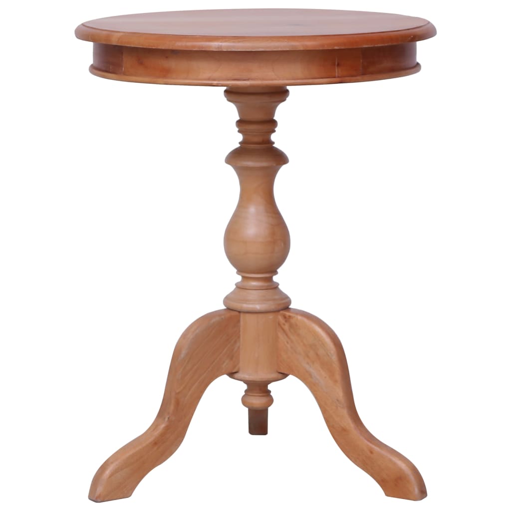 vidaXL Side Table Round End Table Coffee Table Natural Solid Wood Mahogany-4