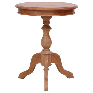 vidaXL Side Table Round End Table Coffee Table Natural Solid Wood Mahogany-5