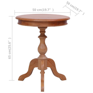 vidaXL Side Table Round End Table Coffee Table Natural Solid Wood Mahogany-10