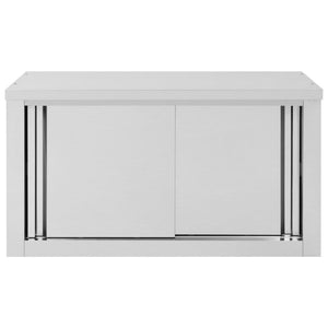 vidaXL Kitchen Wall Cabinet with Sliding Doors Stainless Steel Multi Sizes-15