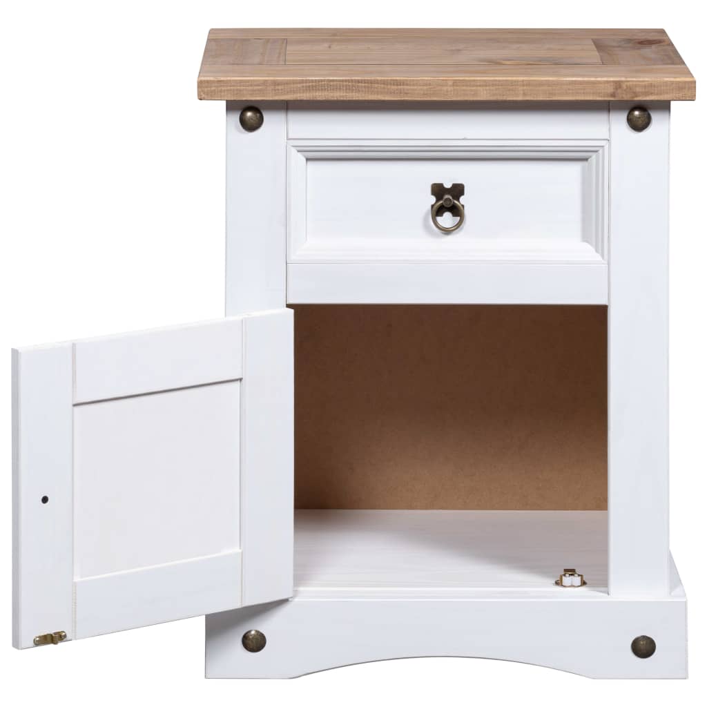 vidaXL Nightstand Storage Cabinet Table with Drawer Mexican Pine Corona Range-14