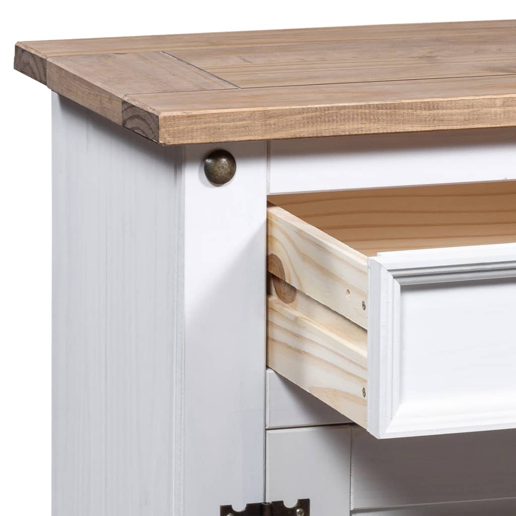 vidaXL Nightstand Storage Cabinet Table with Drawer Mexican Pine Corona Range-0