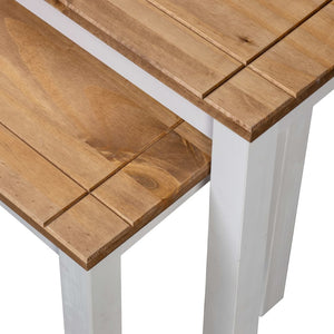 vidaXL Nesting Tables 2 Pcs Coffee End Table Solid Pine Wood Panama Range-17