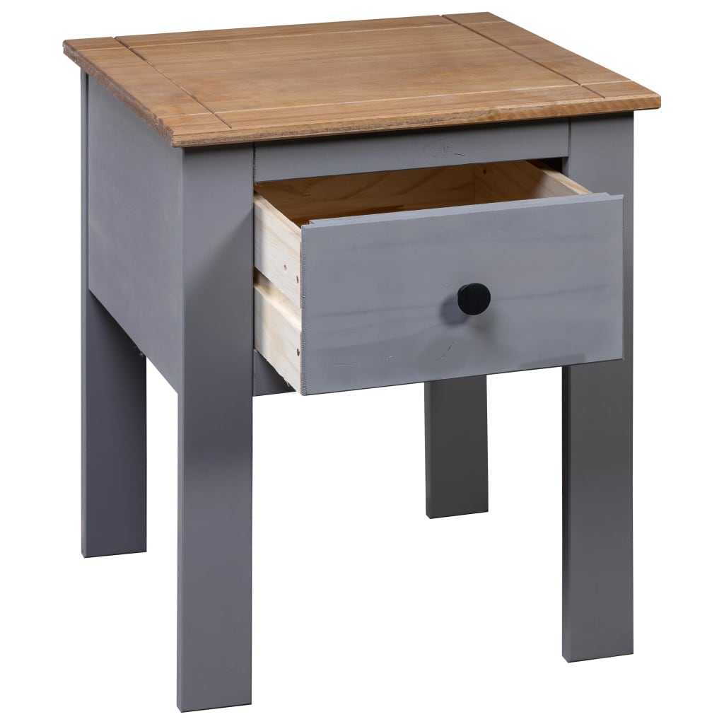 vidaXL Nightstand Bedside Cabinet Nightstand with Drawer Pine Panama Range-16