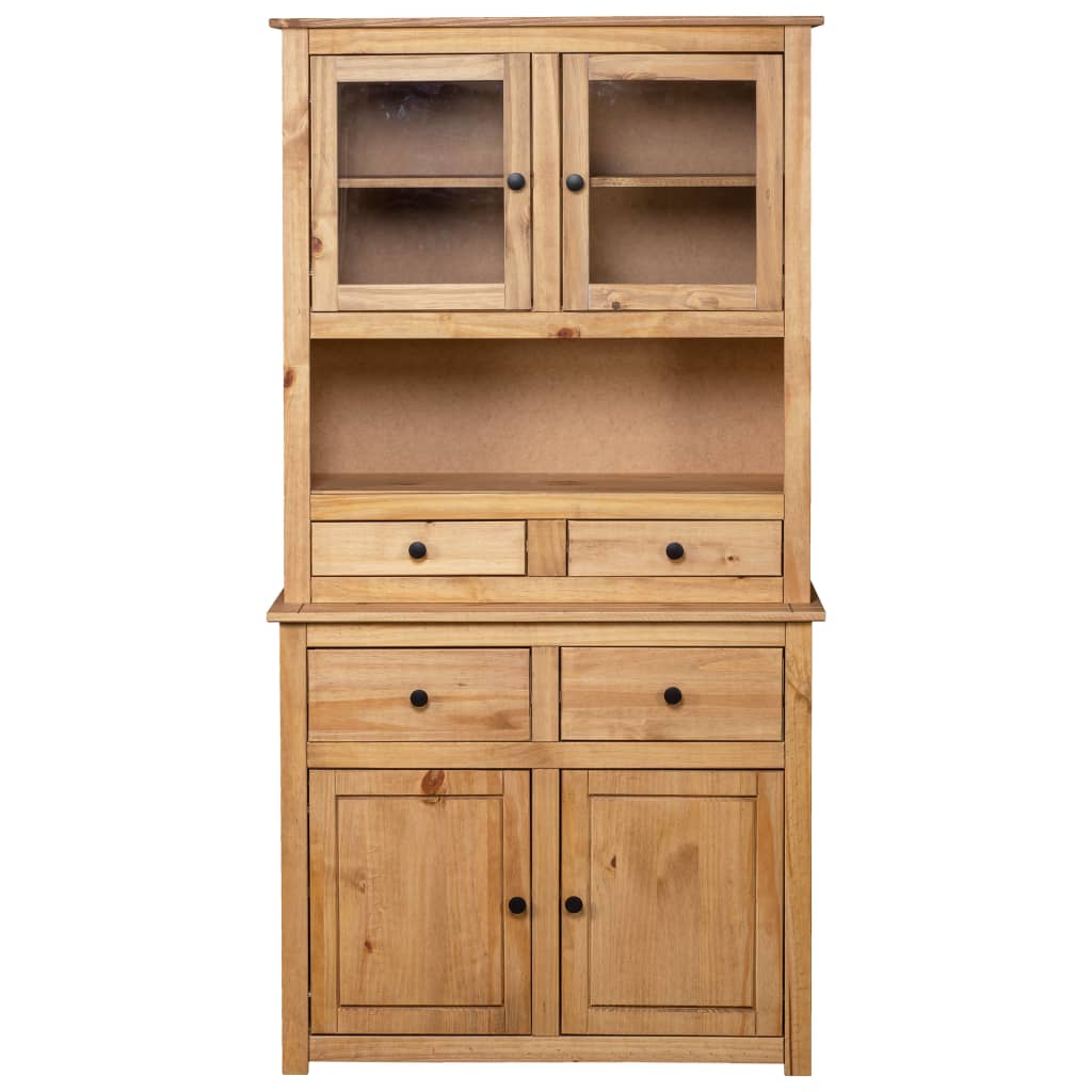 vidaXL Cabinet Wooden Display Case Storage Cabinet Solid Pine Panama Range-17