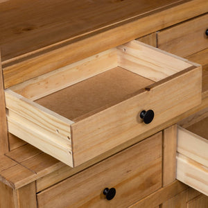 vidaXL Cabinet Wooden Display Case Storage Cabinet Solid Pine Panama Range-23