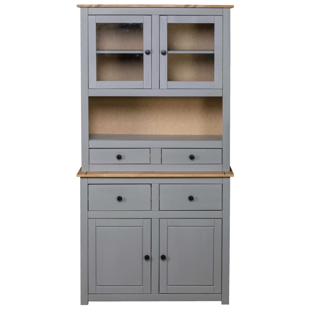 vidaXL Cabinet Wooden Display Case Storage Cabinet Solid Pine Panama Range-6