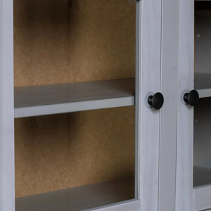 vidaXL Cabinet Wooden Display Case Storage Cabinet Solid Pine Panama Range-12