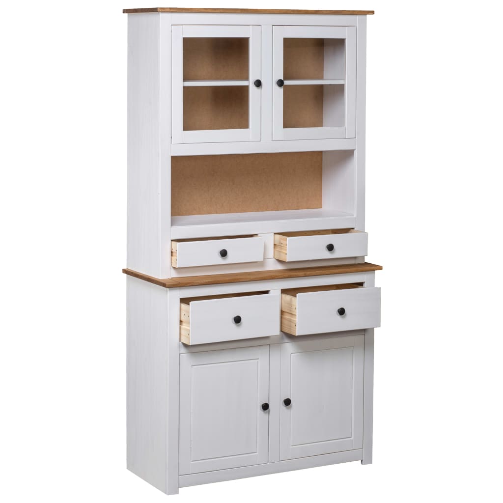vidaXL Cabinet Wooden Display Case Storage Cabinet Solid Pine Panama Range-18