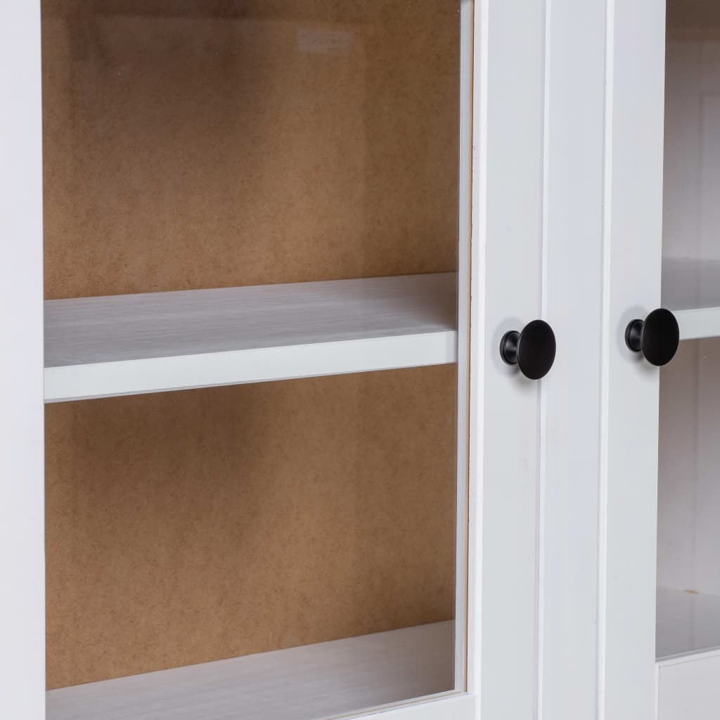 vidaXL Cabinet Wooden Display Case Storage Cabinet Solid Pine Panama Range-2