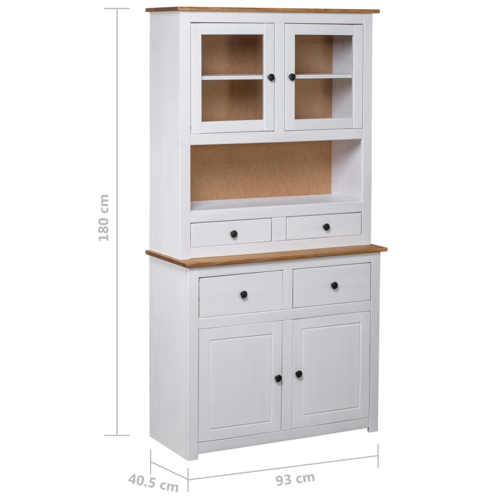 vidaXL Cabinet Wooden Display Case Storage Cabinet Solid Pine Panama Range-11