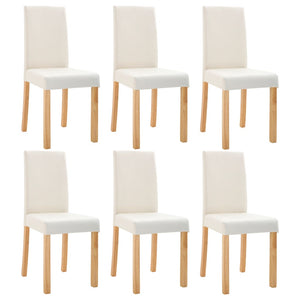 vidaXL Dining Chairs Side Chair with Wooden Legs for Kitchen Faux Leather-14