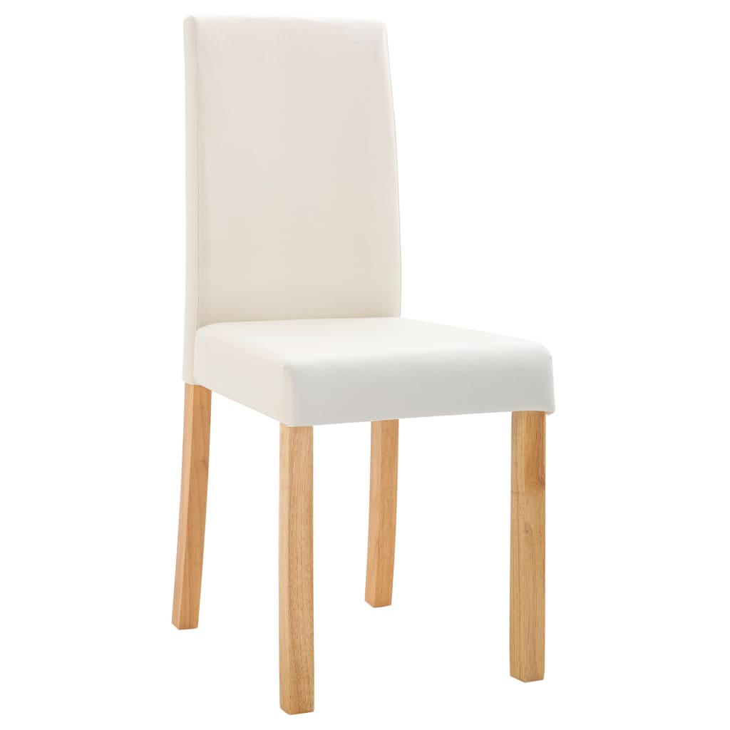 vidaXL Dining Chairs Side Chair with Wooden Legs for Kitchen Faux Leather-11
