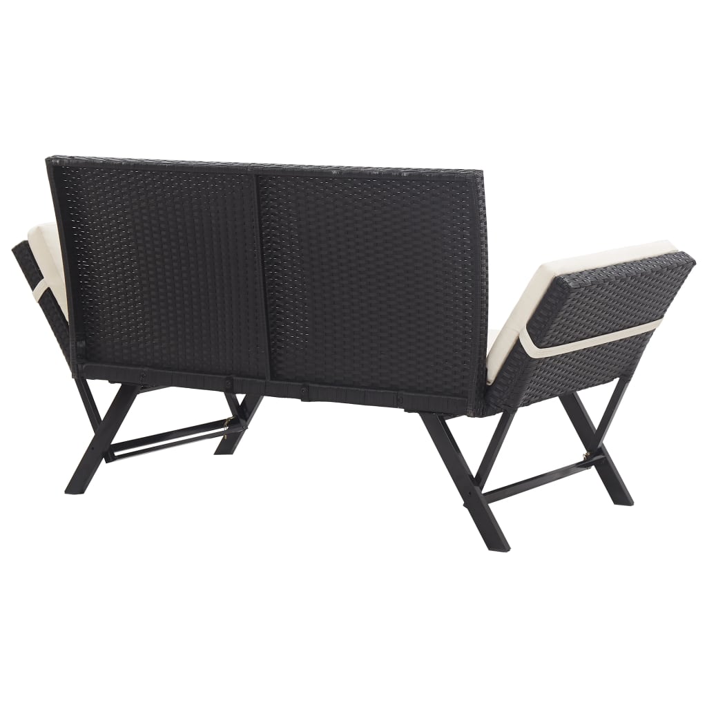 vidaXL Patio Bench Adjustable with Cushions for Outdoor Garden Poly Rattan-18