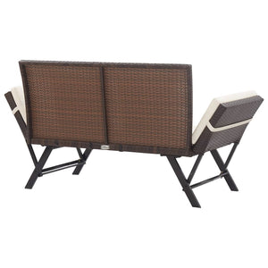 vidaXL Patio Bench Adjustable with Cushions for Outdoor Garden Poly Rattan-19