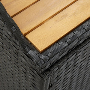 vidaXL Outdoor Storage Bench Rattan Wicker Storage Bench Deck Box Poly Rattan-2