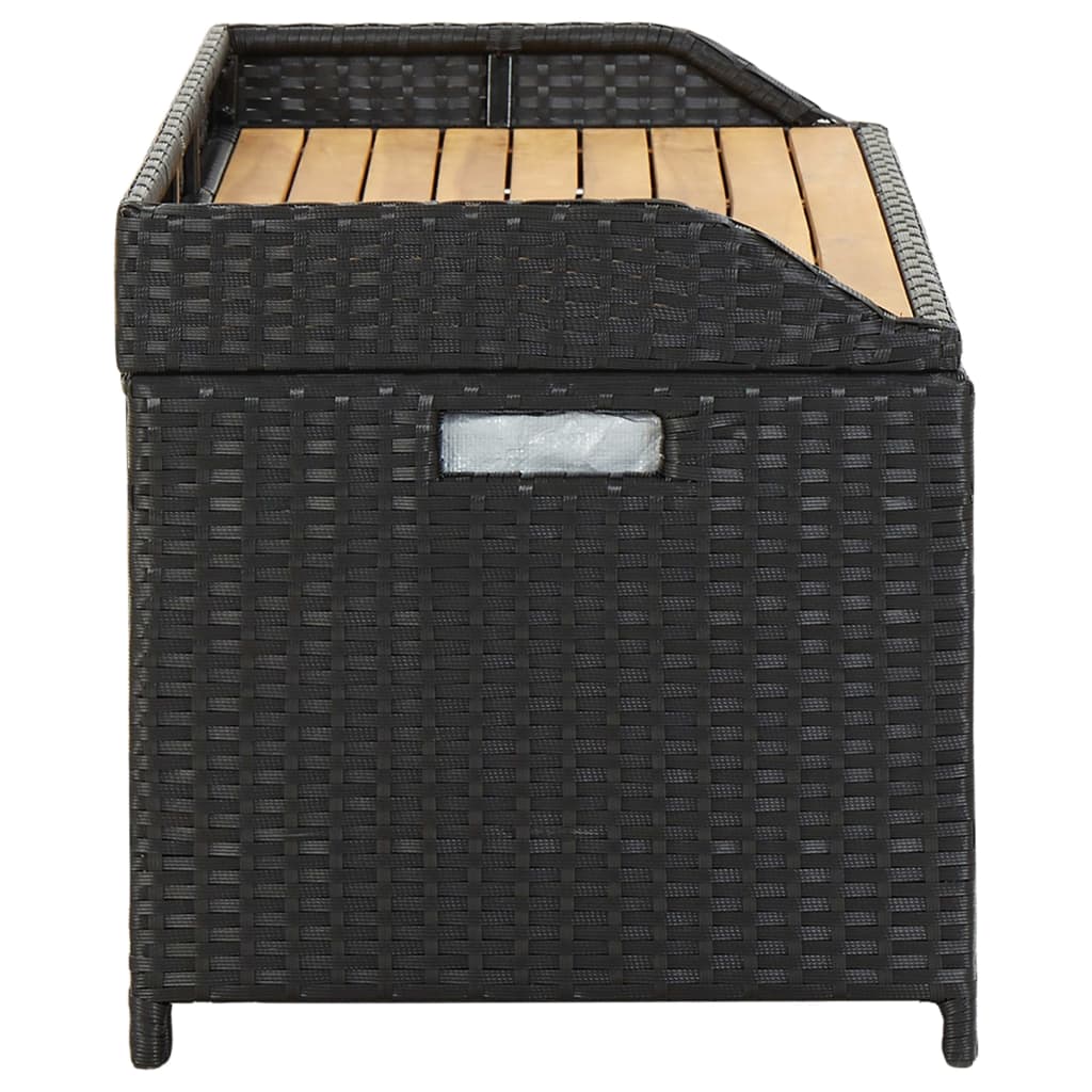 vidaXL Outdoor Storage Bench Rattan Wicker Storage Bench Deck Box Poly Rattan-11