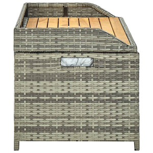 vidaXL Outdoor Storage Bench Rattan Wicker Storage Bench Deck Box Poly Rattan-13