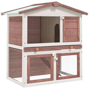 vidaXL Rabbit Hutch Bunny Cage with Pull Out Tray Pet House Solid Pine Wood-14