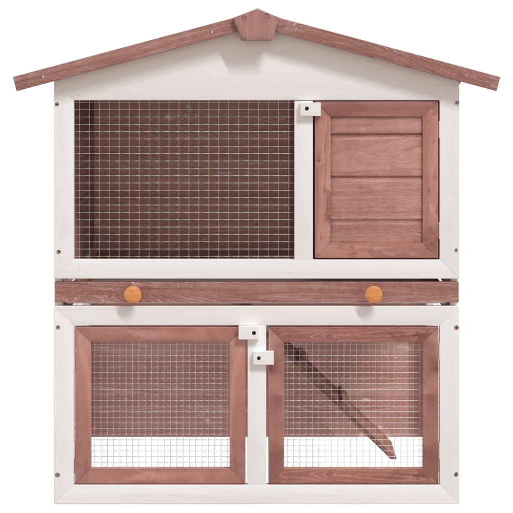 vidaXL Rabbit Hutch Bunny Cage with Pull Out Tray Pet House Solid Pine Wood-17