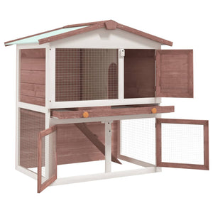 vidaXL Rabbit Hutch Bunny Cage with Pull Out Tray Pet House Solid Pine Wood-20
