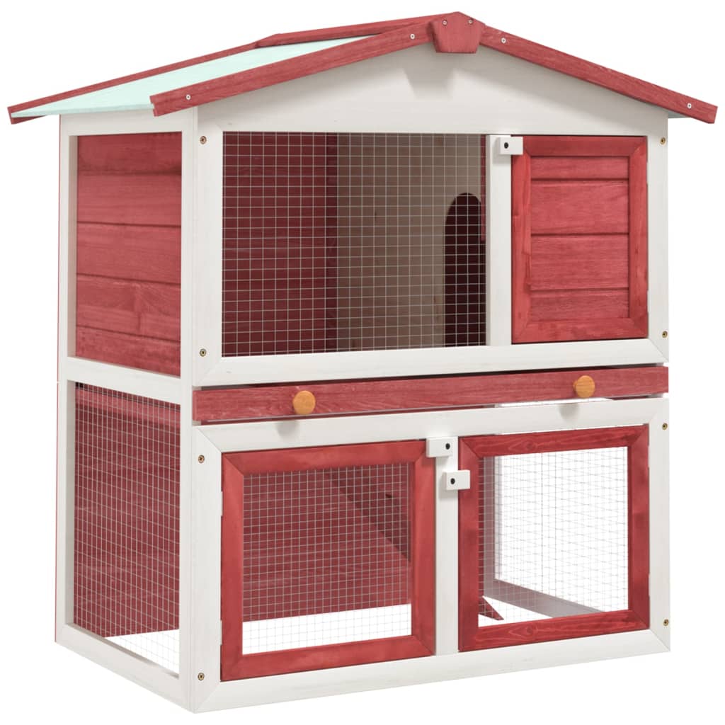 vidaXL Rabbit Hutch Bunny Cage with Pull Out Tray Pet House Solid Pine Wood-21