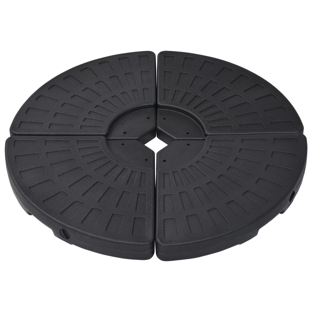 vidaXL Umbrella Base Fan-shaped 4 pcs Black-0