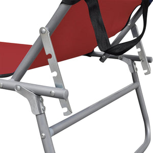vidaXL Patio Lounge Chair Folding Sunlounger Porch Sunbed with Canopy Aluminum-26