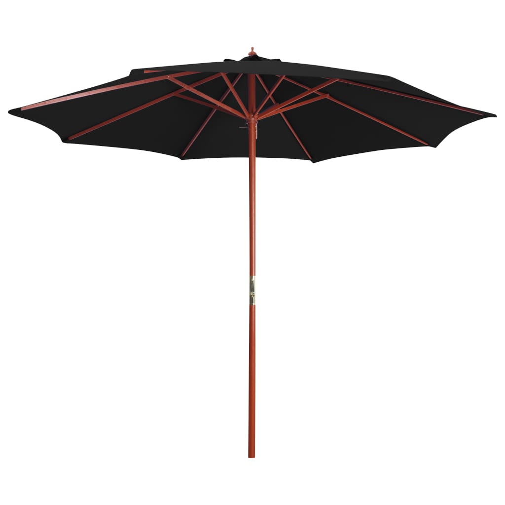 vidaXL Outdoor Umbrella Parasol with Crank Patio Sunshade Bamboo and Wood-0
