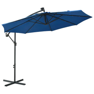 vidaXL Cantilever Umbrella Parasol with Solar LEDs Patio Umbrella Sunshade-33