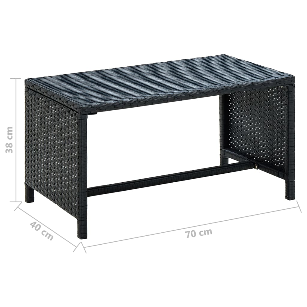 vidaXL Coffee Table Accent Side Table for Living Room Balcony Poly Rattan-13