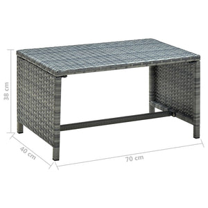 vidaXL Coffee Table Accent Side Table for Living Room Balcony Poly Rattan-4