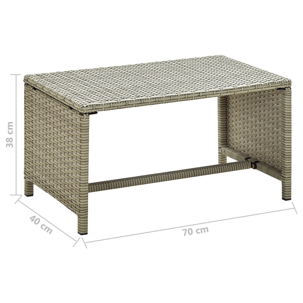 vidaXL Coffee Table Accent Side Table for Living Room Balcony Poly Rattan-9