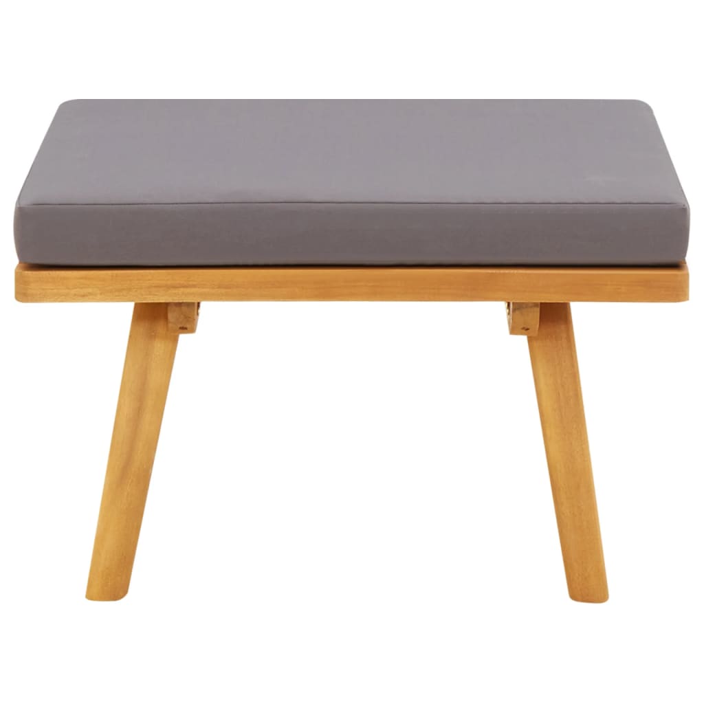vidaXL Patio Footstool with Cushion 23.6"x23.6"x11.4" Solid Acacia Wood-0